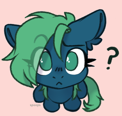 Size: 1830x1737 | Tagged: safe, artist:spoopygander, derpibooru import, oc, oc only, pegasus, pony, commission, ear fluff, ears, eye clipping through hair, eyebrows, eyebrows visible through hair, looking at you, question mark, simple background, solo, ych result