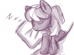 Size: 1526x1144 | Tagged: safe, artist:anonymous, derpibooru import, cheerilee, earth pony, pony, g4, bed, blanket, doodle, drunk artist, female, in bed, mare, monochrome, onomatopoeia, pillow, requested art, simple background, sleeping, solo, sound effects, white background, zzz