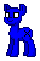 Size: 132x200 | Tagged: safe, derpibooru import, pony, bald, letter cutie mark, no tail, pony town, simple background, solo, transparent background, white eyes, x