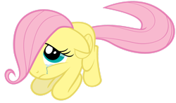 Size: 1600x938 | Tagged: safe, artist:exibrony, derpibooru import, fluttershy, pegasus, pony, g4, ears, female, filly, filly fluttershy, floppy ears, fluttercry, foal, folded wings, looking up, one eye covered, pink hair, pink mane, pink tail, sad, simple background, tail, teal eyes, transparent background, vector, wings, yellow body, yellow coat, yellow fur, yellow pony, yellow wings, younger