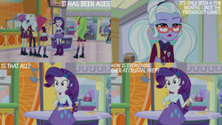 Size: 2000x1125 | Tagged: safe, derpibooru import, edit, edited screencap, editor:quoterific, screencap, lemon zest, rarity, ringo, sour sweet, sugarcoat, sunny flare, dance magic, equestria girls, g4, equestria girls specials