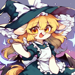 Size: 1024x1024 | Tagged: safe, ai content, derpibooru import, generator:pony diffusion v6 xl, generator:stable diffusion, machine learning generated, pony, female, hat, kirisame marisa, mare, ponified, prompter:imperishable neet, solo, species swap, touhou, witch, witch hat