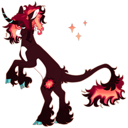 Size: 2758x2760 | Tagged: safe, artist:sleepy-nova, derpibooru import, oc, oc only, oc:flame warden, pony, unicorn, curved horn, horn, rearing, simple background, solo, transparent background