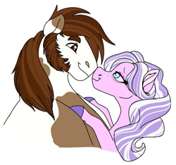 Size: 515x485 | Tagged: safe, artist:jinx32297, derpibooru import, edit, diamond tiara, pipsqueak, earth pony, pony, g4, cropped, duo, duo male and female, female, hoof on chest, male, mare, nose to nose, older, older diamond tiara, older pipsqueak, piptiara, shipping, sideburns, simple background, stallion, straight, white background