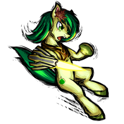 Size: 3600x3600 | Tagged: safe, artist:thescornfulreptilian, derpibooru import, oc, oc only, oc:emerald mask, earth pony, pony, male, simple background, solo, stallion, transparent background, weapon