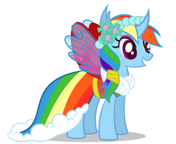 Size: 375x307 | Tagged: safe, artist:arkogon, derpibooru import, rainbow dash, changedling, changeling, changepony, hybrid, pony, g4, bridesmaid dash, bridesmaid dress, changedlingified, changelingified, clothes, cute, dashabetes, dashling, dress, female, grin, headcanon, headcanon in the description, rainbow dash always dresses in style, simple background, smiling, solo, species swap, transparent background, vector