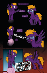 Size: 1920x2948 | Tagged: safe, artist:alexdti, derpibooru import, oc, oc:dark purple, oc:purple creativity, pegasus, pony, comic:quest for friendship retold, crying, female, glasses, male, mare, r63 paradox, stallion