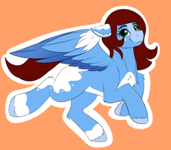 Size: 4000x3500 | Tagged: safe, artist:decemberbreeze, artist:monsoonvisionz, derpibooru import, oc, oc only, pegasus, pony, orange background, pegasus oc, simple background, solo