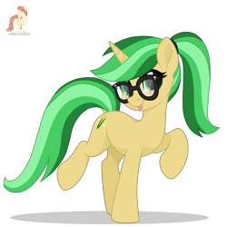 Size: 2500x2500 | Tagged: safe, artist:r4hucksake, derpibooru import, oc, oc only, oc:popcorn, pony, unicorn, base used, cute, female, glasses, horn, mare, ocbetes, simple background, solo, tongue, tongue out, transparent background