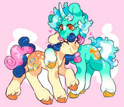 Size: 2048x1761 | Tagged: safe, artist:cocopudu, derpibooru import, bon bon, lyra heartstrings, sweetie drops, earth pony, pony, unicorn, g4, abstract background, adorabon, colored hooves, cute, duo, duo female, female, heart, hooves, horn, hug, lesbian, lyrabon, pink background, redraw, shipping, simple background, smiling, unshorn fetlocks