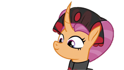 Size: 1024x576 | Tagged: artist needed, safe, anonymous artist, derpibooru import, edit, edited screencap, screencap, sable spirit, pony, unicorn, campfire tales, g4, background removed, clothes, cute, empress sable spirit, female, horn, mare, simple background, smiling, solo, transparent background, young sable spirit