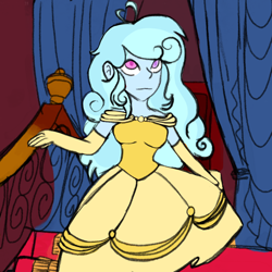 Size: 2048x2048 | Tagged: safe, artist:mintymelody, derpibooru import, oc, oc only, oc:jemimasparkle, human, equestria girls, g4, beauty and the beast, belle, breasts, clothes, dress, evening gloves, female, gloves, gown, human oc, long gloves, solo