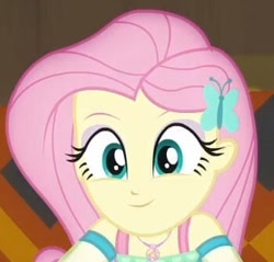 Size: 350x334 | Tagged: safe, derpibooru import, screencap, fluttershy, human, better together, equestria girls, g4, game stream, cropped, cute, female, geode of fauna, magical geodes, shyabetes