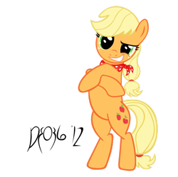 Size: 1600x1596 | Tagged: safe, artist:darkfire036, derpibooru import, applejack, earth pony, pony, g4, 2012, bipedal, crossed arms, female, mare, simple background, smiling, smirk, solo, transparent background, vector