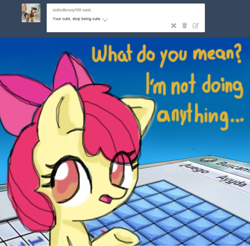 Size: 1280x1260 | Tagged: safe, artist:arielsbx, derpibooru import, apple bloom, pony, g4, ask little applebloom, microsoft windows, minesweeper, solo, windows 7