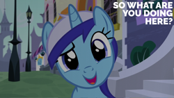 Size: 2000x1125 | Tagged: safe, derpibooru import, edit, edited screencap, editor:quoterific, screencap, minuette, pony, unicorn, amending fences, g4, season 5, canterlot, caption, female, horn, mare, solo, text