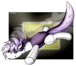 Size: 1172x1028 | Tagged: safe, artist:thebenalpha, derpibooru import, oc, oc only, oc:elytra, changedling, changeling, changedling oc, changeling oc, plushie, purple changeling, simple background, solo, white changeling