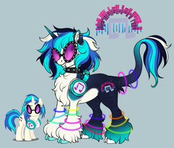 Size: 1280x1092 | Tagged: safe, artist:malinraf1615, derpibooru import, dj pon-3, vinyl scratch, pony, alternate design, choker, gray background, headphones, simple background, solo, spiked choker