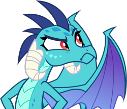 Size: 6000x5142 | Tagged: safe, artist:frownfactory, derpibooru import, princess ember, dragon, g4, absurd resolution, angry, dragoness, female, frown, red eyes, simple background, solo, transparent background, vector