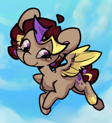 Size: 854x936 | Tagged: safe, artist:midnightpremiere, derpibooru import, oc, oc only, oc:hors, pegasus, commission, curly hair, flying, looking down, october, solo, your character here