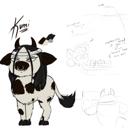 Size: 800x800 | Tagged: safe, derpibooru import, cow, pony, reference sheet, sketch