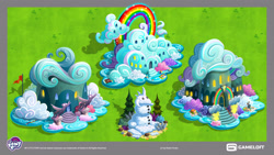 Size: 3840x2160 | Tagged: safe, artist:vladisfender, derpibooru import, g4, concept art, gameloft, high res, my little pony logo, my little pony: magic princess, no pony, official, rainbow dash's house