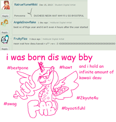 Size: 664x703 | Tagged: safe, artist:sugarlala-wut, derpibooru import, oc, oc only, oc:duchess neon wat, alicorn, pony, 2kyute4u, alicorn oc, ask, ask neon wat, desu, deviantart, donut steel, ethereal mane, fabulous, female, horn, joke oc, mare, simple background, spread wings, sunglasses, white background, wings