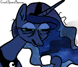 Size: 3500x3000 | Tagged: safe, artist:greatspacebeaver, derpibooru import, princess luna, coffee mug, mug, simple background, solo, tired, white background