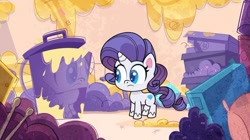 Size: 735x413 | Tagged: safe, derpibooru import, screencap, rarity, pony, unicorn, g4, g4.5, my little pony: pony life, princess probz, horn, reflection, solo