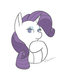 Size: 1082x1180 | Tagged: safe, artist:tkshoelace, derpibooru import, rarity, pony, unicorn, g4, bust, eyeshadow, hoof on chest, horn, makeup, simple background, solo, white background