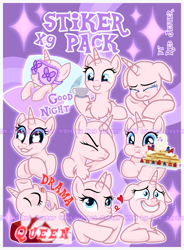 Size: 2714x3681 | Tagged: safe, artist:redjester, derpibooru import, earth pony, pony, unicorn, chest fluff, commission, crying, emotes, horn, ych example, your character here