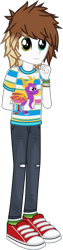 Size: 673x2692 | Tagged: safe, artist:lightningbolt, derpibooru exclusive, derpibooru import, human, equestria girls, g4, .svg available, awsten knight, bracelet, clothes, denim, equestria girls-ified, happy, heterochromia, holding, jeans, jewelry, male, pants, plushie, ripped jeans, ripped pants, shirt, shoes, show accurate, smiling, socks, solo, spyro the dragon, spyro the dragon (series), standing, svg, t-shirt, torn clothes, vector, waterparks, wristband