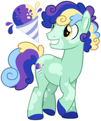 Size: 1217x1461 | Tagged: safe, artist:strawberry-spritz, derpibooru import, oc, oc only, oc:blue raspberry blitz, earth pony, pony, g4, bipedal, blue hooves, colored eartips, colored hooves, colored muzzle, colored pinnae, curly hair, curly mane, curly tail, earth pony oc, facial markings, golden eyes, hooves, looking back, magical lesbian spawn, male, mealy mouth (coat marking), multicolored mane, multicolored tail, oc redesign, offspring, parent:bon bon, parent:lyra heartstrings, parents:lyrabon, raised hoof, raised leg, requested art, simple background, smiling, solo, splotches, stallion, stallion oc, standing, tail, teal coat, transparent background