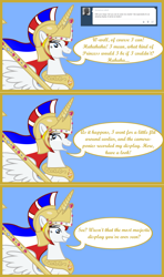 Size: 1280x2164 | Tagged: safe, artist:askbritanniamlp, derpibooru import, oc, oc:britannia, alicorn, pony, alicornified, ask britannia, race swap, slender, solo, spread wings, thin, trident, wings