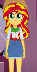 Size: 490x936 | Tagged: safe, artist:qbert2kcat, derpibooru import, sunset shimmer, equestria girls, g4, clothes swap, solo