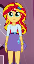 Size: 490x936 | Tagged: safe, artist:qbert2kcat, derpibooru import, sunset shimmer, equestria girls, g4, belt, boots, clothes, clothes swap, shirt, shoes, skirt, solo