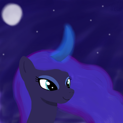 Size: 2048x2048 | Tagged: safe, artist:trrrebleee, artist:trrriple0dds, derpibooru import, princess luna, alicorn, g4, drawing, moon, painting, solo