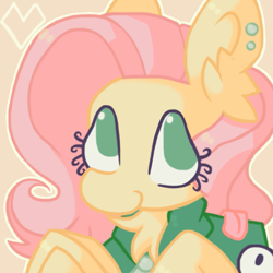 Size: 975x975 | Tagged: safe, artist:maxis_da_hades, derpibooru import, fluttershy, pegasus, pony, g4, antonymph, ear fluff, ears, fluttgirshy, gir, invader zim, solo, vylet pony