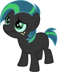 Size: 1920x2313 | Tagged: artist needed, source needed, safe, anonymous artist, derpibooru import, edit, babs seed, queen chrysalis, earth pony, pony, alternate color palette, female, filly, foal, freckles, fusion, fusion:babs seed, fusion:queen chrysalis, smiling, solo