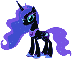 Size: 1920x1565 | Tagged: artist needed, source needed, safe, anonymous artist, derpibooru import, edit, nightmare moon, princess luna, alicorn, pony, alternate color palette, alternate design, alternate scenario, concave belly, crown, cute, eyeshadow, female, headcanon, jewelry, lunabetes, makeup, mare, regalia, slender, smiling, solo, thin, what if