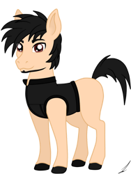 Size: 828x1104 | Tagged: safe, artist:jon080, derpibooru import, oc, oc only, oc:jon, horse, blank flank, clothes, facial hair, ponysona, simple background, transparent background, unshorn fetlocks, vest, wild manes, wild manesified