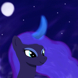 Size: 2048x2048 | Tagged: safe, artist:trrrebleee, artist:trrriple0dds, derpibooru import, princess luna, alicorn, g4, drawing, moon, night, painting, solo