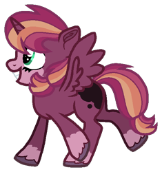 Size: 543x577 | Tagged: safe, artist:angrypanda1104, derpibooru import, oc, oc only, oc:equinox harvest, alicorn, pony, unicorn, g4, adoptable, alicorn oc, bald face, base used, blaze (coat marking), coat markings, colored pinnae, eyelashes, facial markings, female, filly, foal, green eyes, grin, horn, mare, multicolored mane, multicolored tail, offspring, parent:big macintosh, parent:princess luna, parents:lunamac, pixel-crisp art, ponytail, profile, raised hoof, raised leg, red coat, simple background, smiling, socks (coat marking), solo, spread wings, tail, tied mane, tied tail, transparent background, unshorn fetlocks, walking, wings