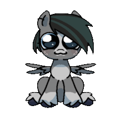 Size: 760x689 | Tagged: safe, artist:doodlesinky, derpibooru import, oc, oc only, oc:inky doodles, pegasus, pony, animated, big eyes, blaze (coat marking), bouncing, coat markings, cute, dilated pupils, ear piercing, facial markings, freckles, gif, nonbinary, piercing, simple background, solo, transparent background, unshorn fetlocks