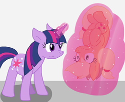 Size: 1335x1097 | Tagged: safe, artist:cmara, derpibooru import, applejack, twilight sparkle, unicorn twilight, unicorn, a canterlot wedding, g4, duo, duo female, female, magic, telekinesis, upside down