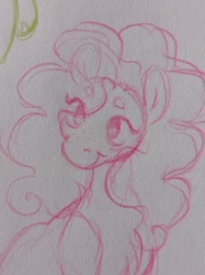 Size: 808x1080 | Tagged: safe, artist:sparjechkaa, derpibooru import, plumsweet, earth pony, g4, bust, chubby cheeks, curly hair, curly mane, headcanon, looking at you, sketch, smiling, smiling at you, solo, traditional art