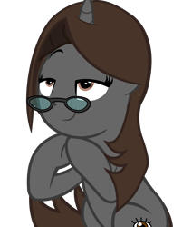 Size: 3404x4016 | Tagged: safe, artist:mrvector, derpibooru import, oc, oc only, oc:sonata, pony, unicorn, g4, she's all yak, elements of justice, female, glasses, horn, mare, simple background, solo, transparent background