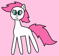 Size: 852x813 | Tagged: safe, artist:the-rainbow-nigga420, derpibooru import, truly, earth pony, pony, g1, g4, 1000 hours in ms paint, closed mouth, cute, female, g1 to g4, generation leap, mare, ms paint, pink background, simple background, smiling, solo, trulybetes