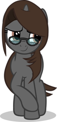 Size: 3083x6537 | Tagged: safe, artist:mrvector, derpibooru import, oc, oc only, oc:sonata, pony, unicorn, blushing, cute, elements of justice, female, glasses, high res, horn, mare, simple background, smiling, solo, transparent background, turnabout storm, unicorn oc, vector