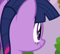 Size: 642x578 | Tagged: safe, derpibooru import, screencap, twilight sparkle, unicorn twilight, pony, unicorn, g4, bust, cropped, episode needed, horn, side view, smiling, solo